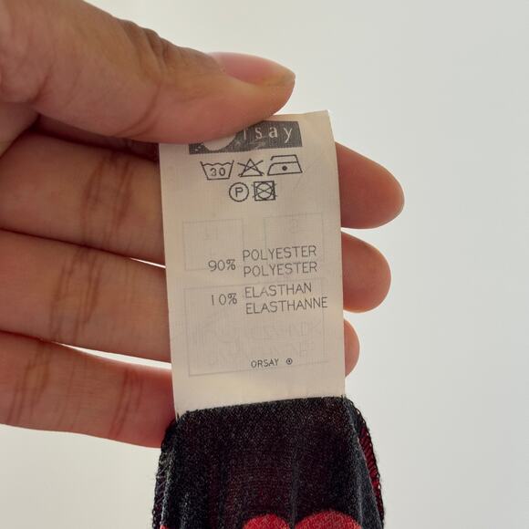 Vintage Italian Red Rose Slinky Slip Dress with Asymmetric Ruffle Hem (S) - Picture 9 of 9